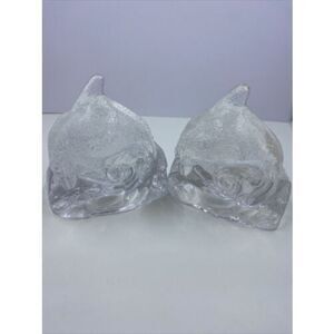 PartyLite Clear Glass “Dolphin Waves” Votive Tealight Candle Holder 0255